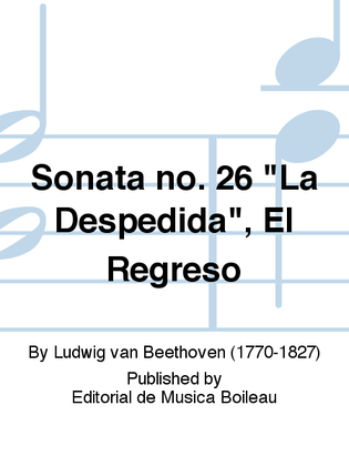 Book cover for Sonata no. 26 "La Despedida", El Regreso