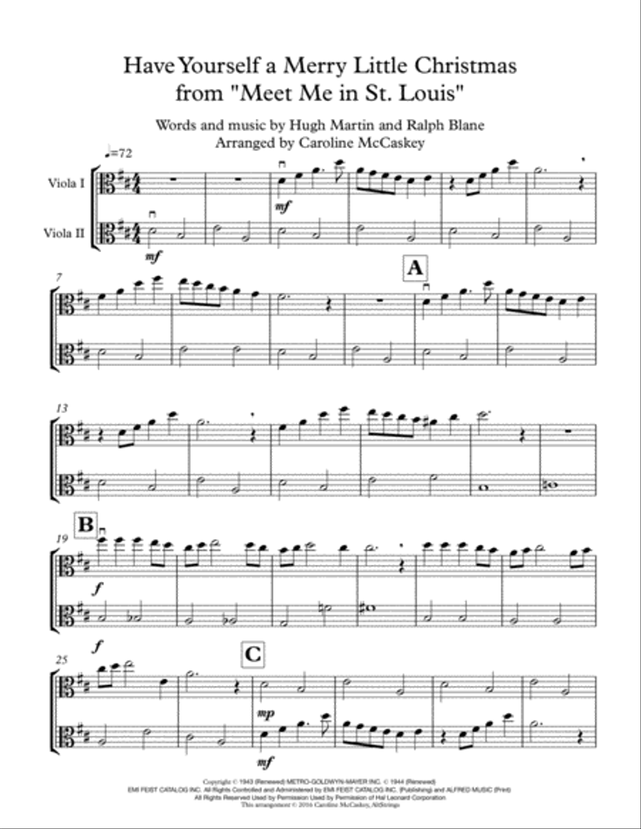 Have Yourself A Merry Little Christmas from MEET ME IN ST. LOUIS String Duet scores gallery preview page 2