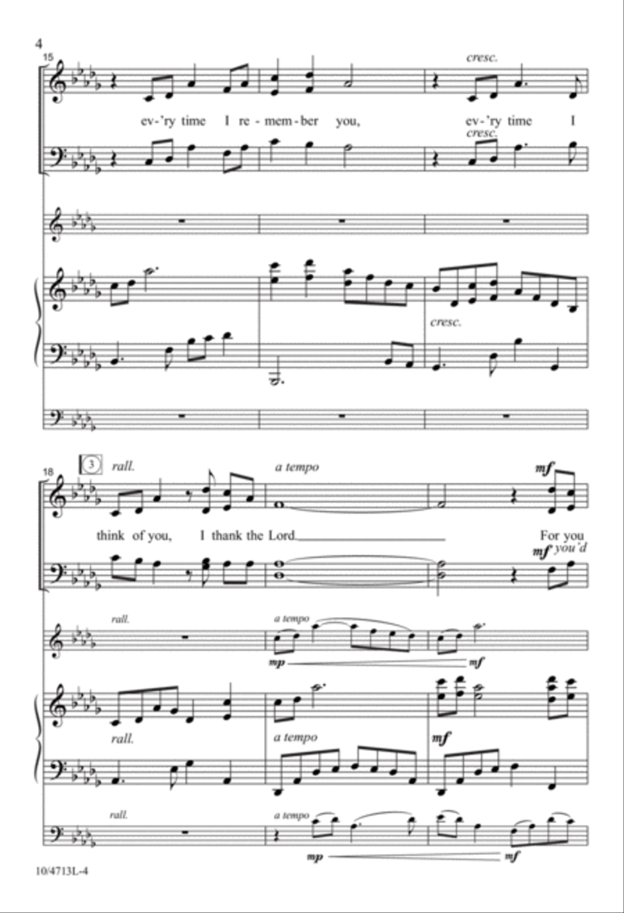 Every Time I Think of You 4-Part scores gallery preview page 4
