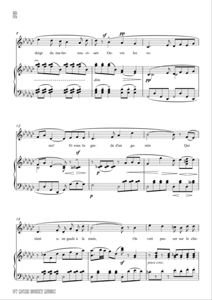 Chabrier-Pastorale des cochons roses in E flat Major,for voice and piano Voice Solo scores gallery preview page 4