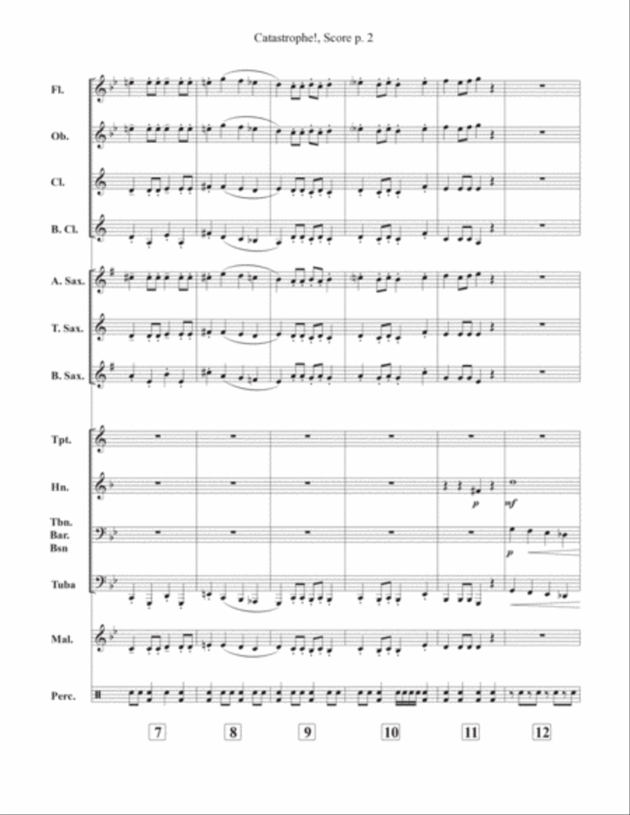 Catastrophe! - Score Only Concert Band scores gallery preview page 2
