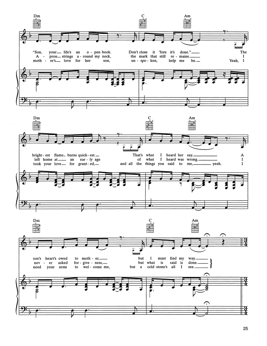 Mama Said Piano, Vocal, Guitar scores gallery preview page 2