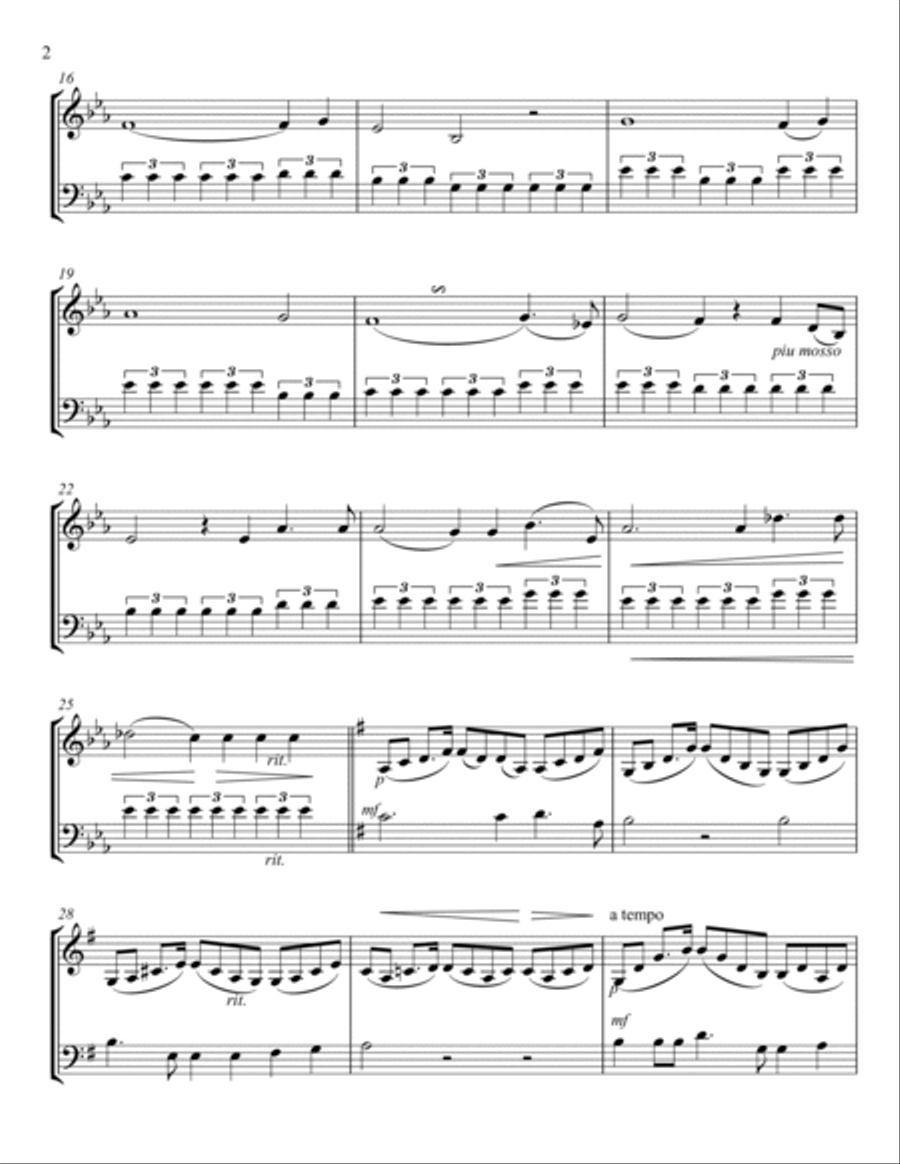 Widmung (Dedication) by Robert Schumann, arr. for violin & cello duet String Duet scores gallery preview page 2