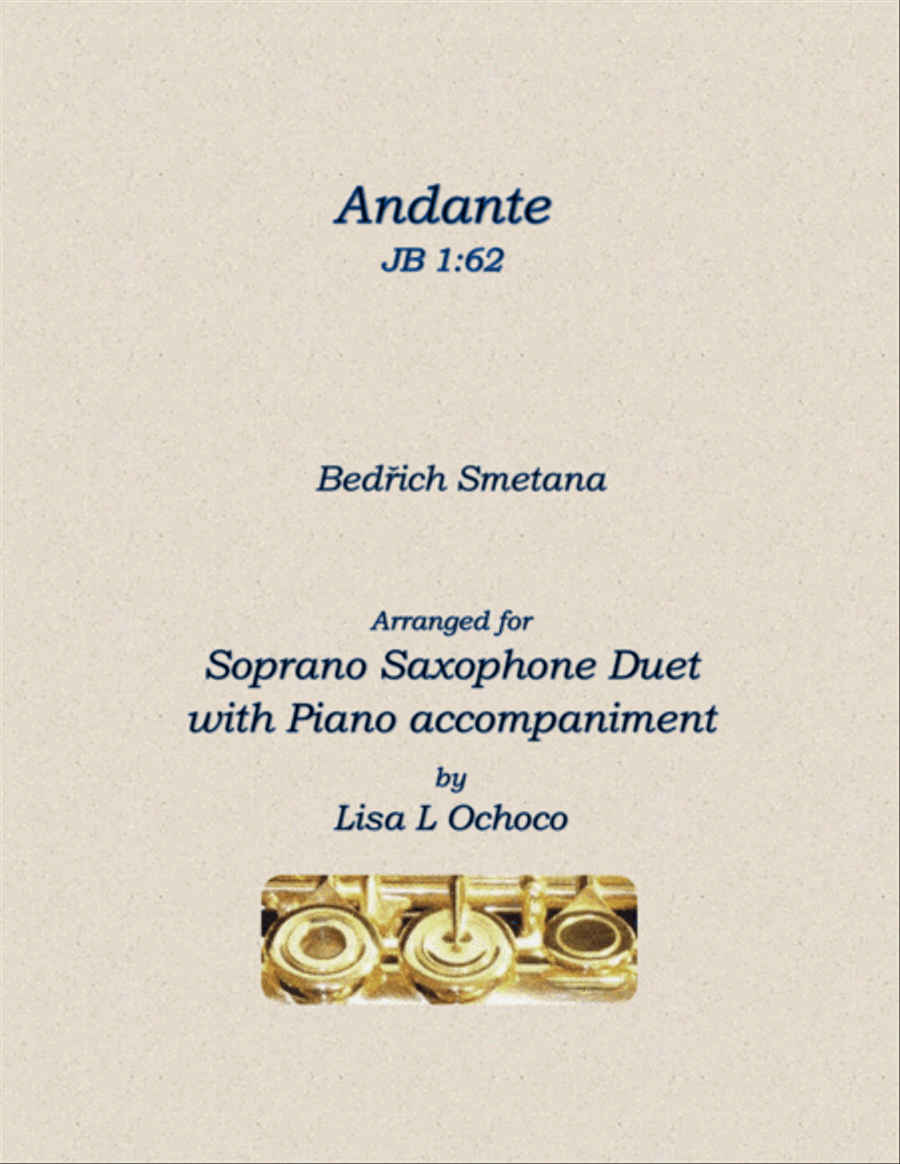 Andante JB 1:62 for Soprano Saxophone Duet with Piano Woodwind Duet scores gallery preview page 1