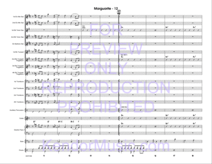 Marguarite (Full Score) Jazz Ensemble scores gallery preview page 13