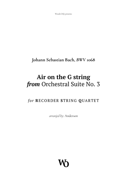 Air on the G String by Bach for Recorder and Strings image number null