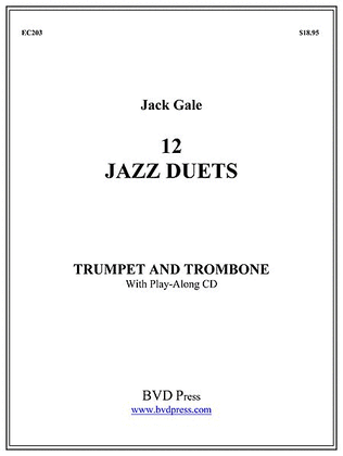 Book cover for 12 Jazz Duets for Trumpet and Trombone