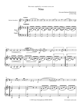 Nina - Baritone Sax and Piano