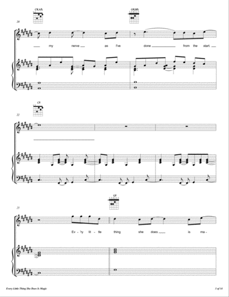 Every Little Thing She Does Is Magic Voice scores gallery preview page 4