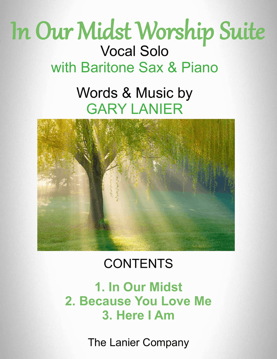 IN OUR MIDST WORSHIP SUITE (For Voice, Baritone Sax and Piano with Parts) Piano, Vocal scores gallery preview page 1