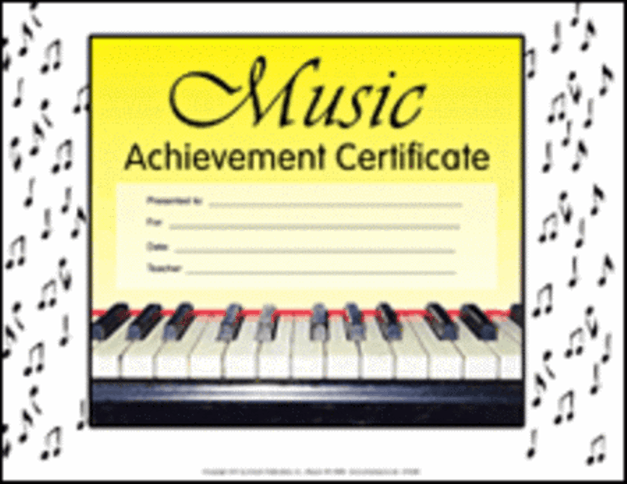 Music Achievement Certificate Piano Method scores gallery preview page 1