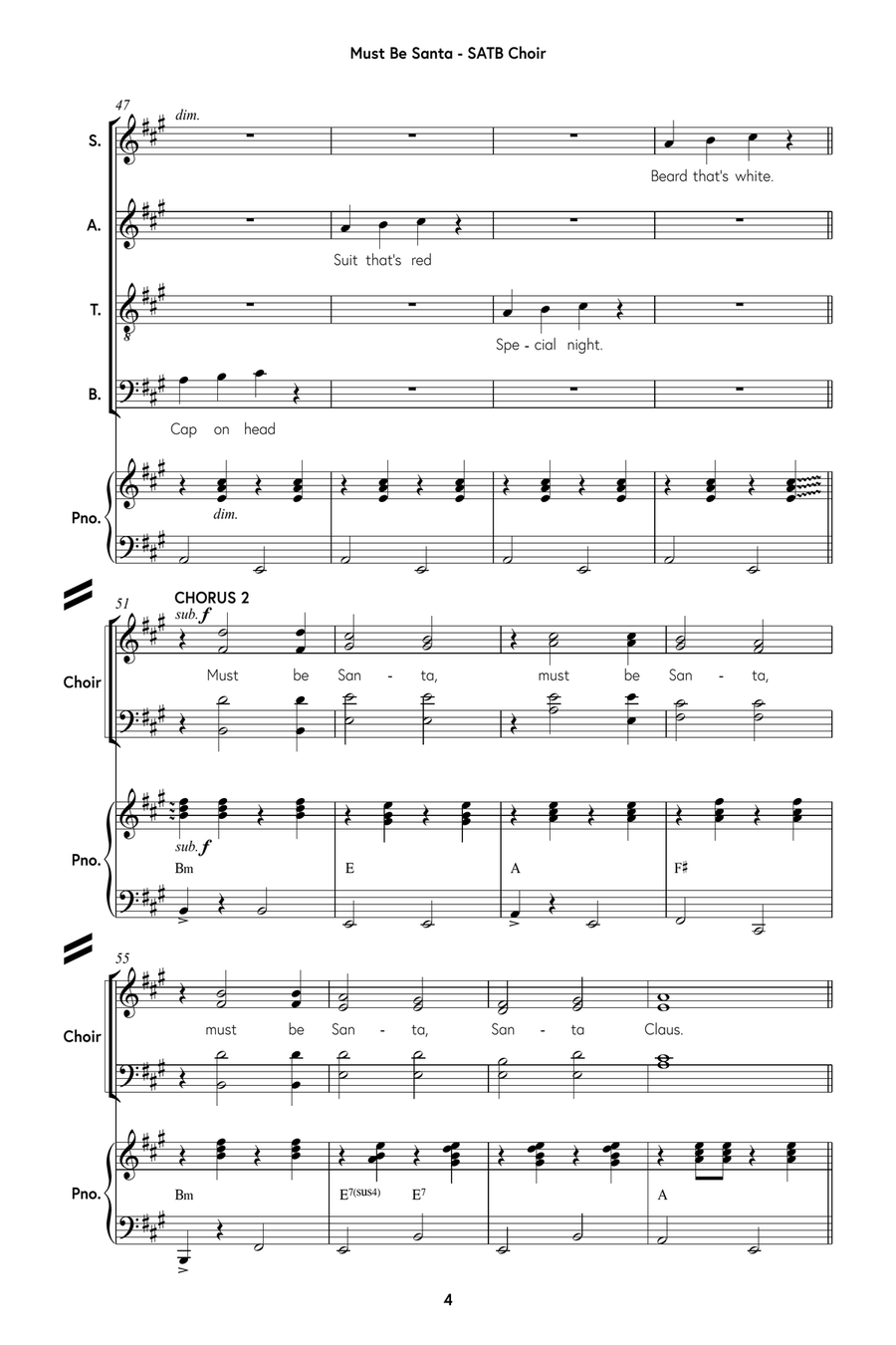 Must Be Santa 4-Part scores gallery preview page 4