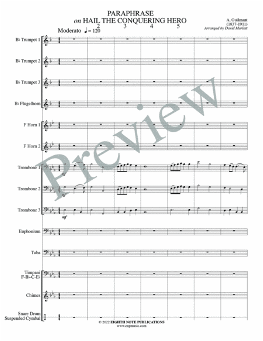 Paraphrase on Hail the Conquering Hero Small Ensemble scores gallery preview page 3