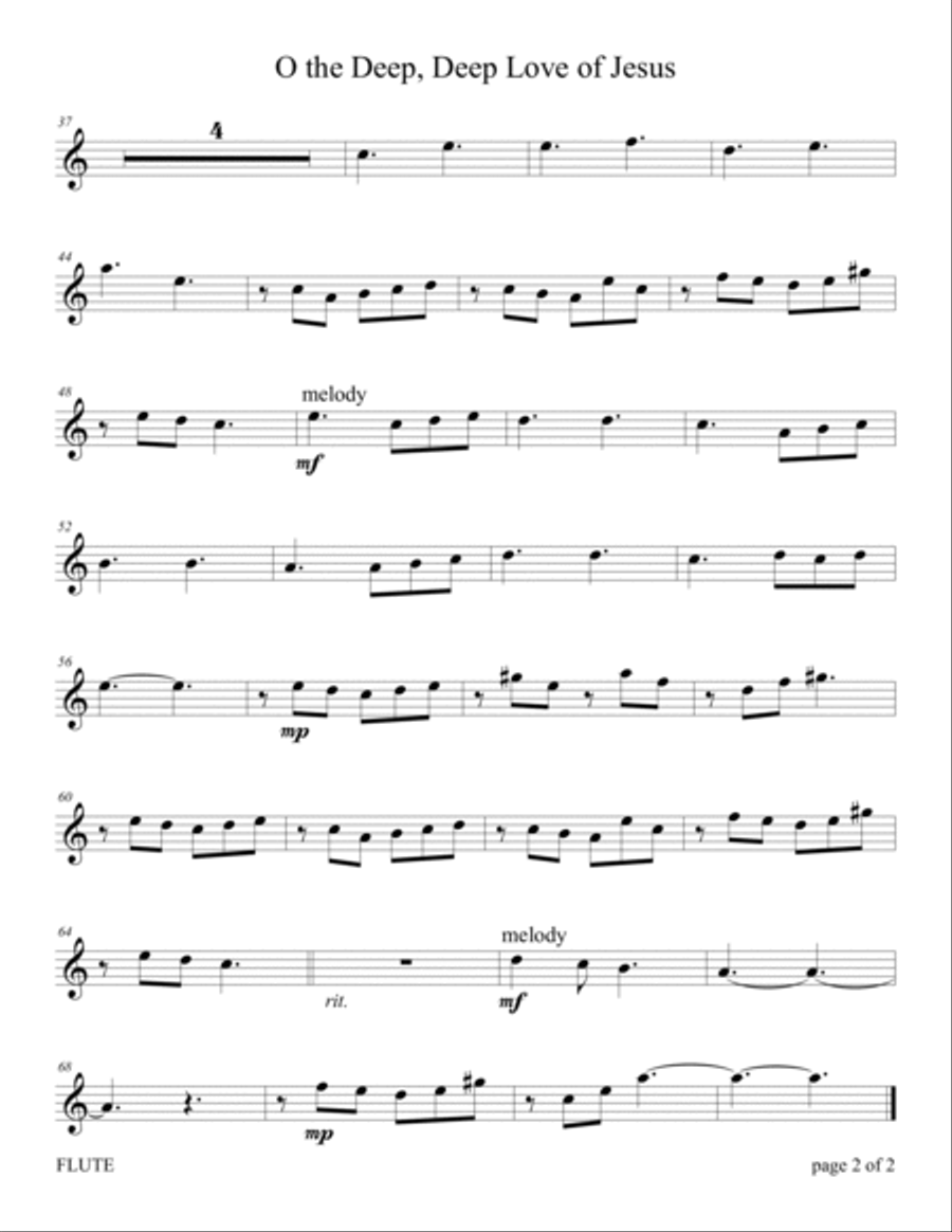 O the Deep, Deep Love of Jesus (for Flute and/or Violin Duet with Piano Accompaniment) image number null