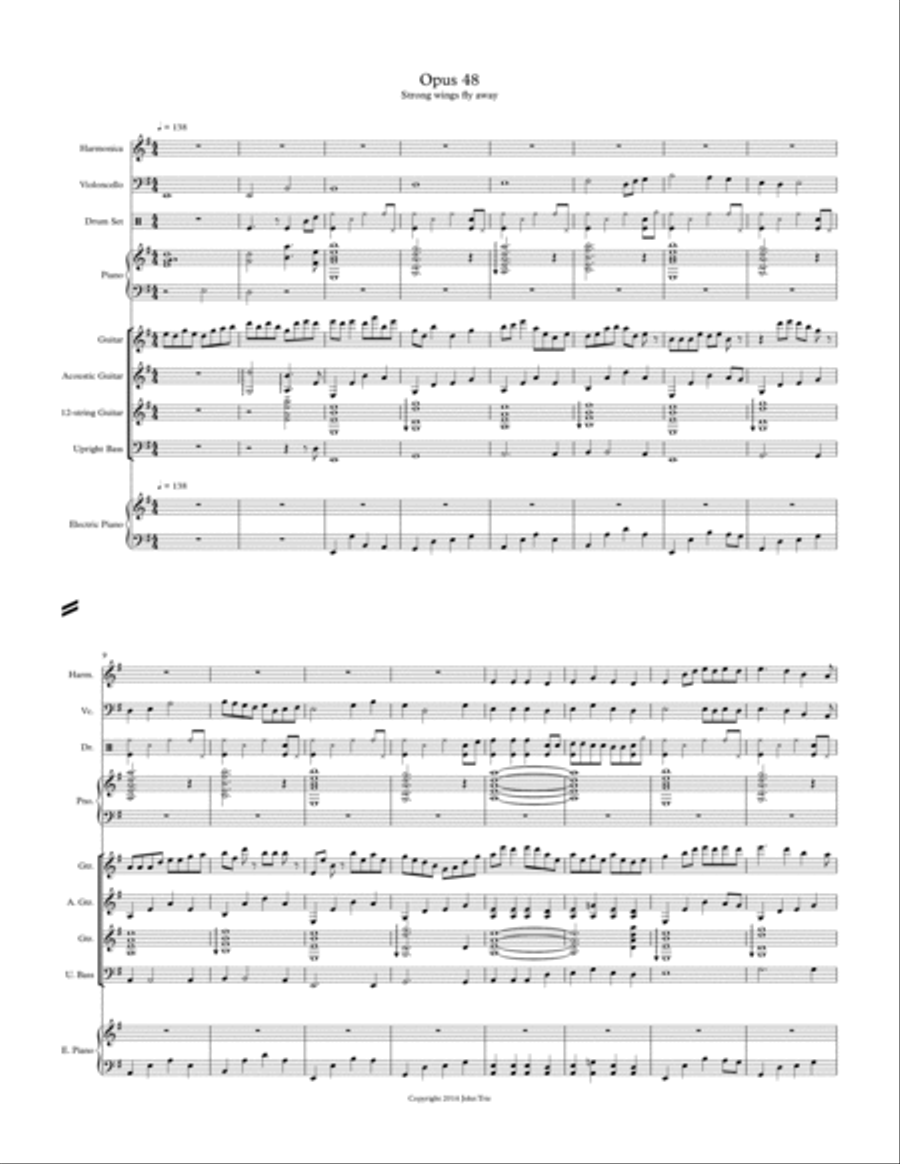 Opus 48 - Strong wings fly away Large Ensemble scores gallery preview page 2
