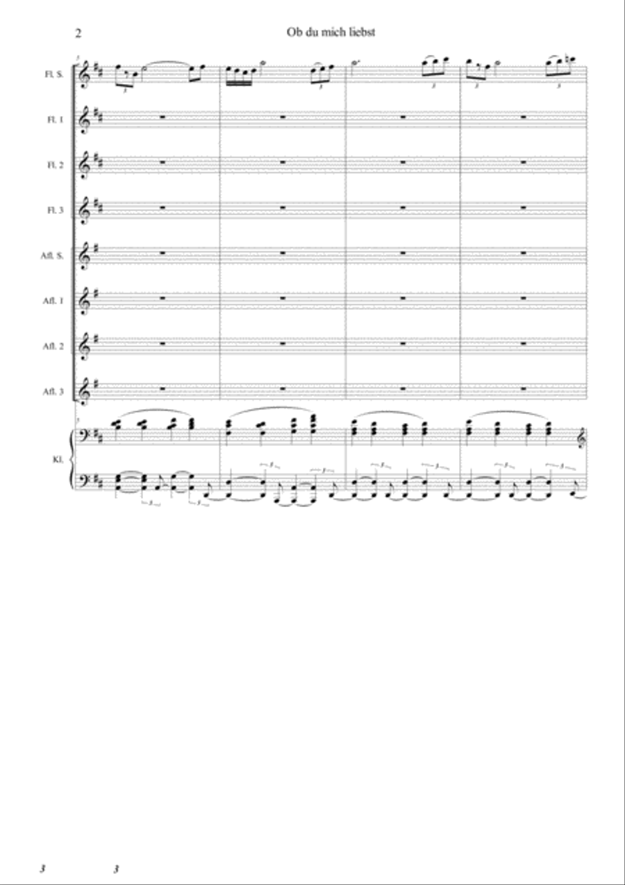 Ob du mich liebst Small Ensemble scores gallery preview page 2
