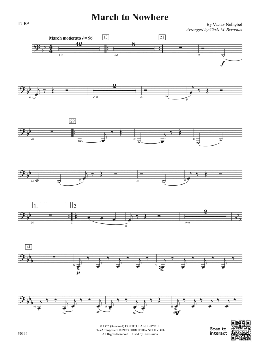 March to Nowhere: Tuba March to Nowhere: Tuba Concert Band scores gallery preview page 1