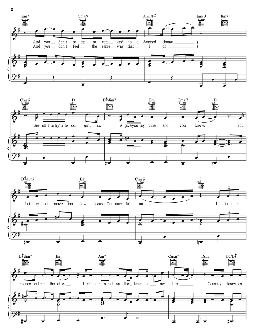 Movin' On Piano, Vocal, Guitar scores gallery preview page 2