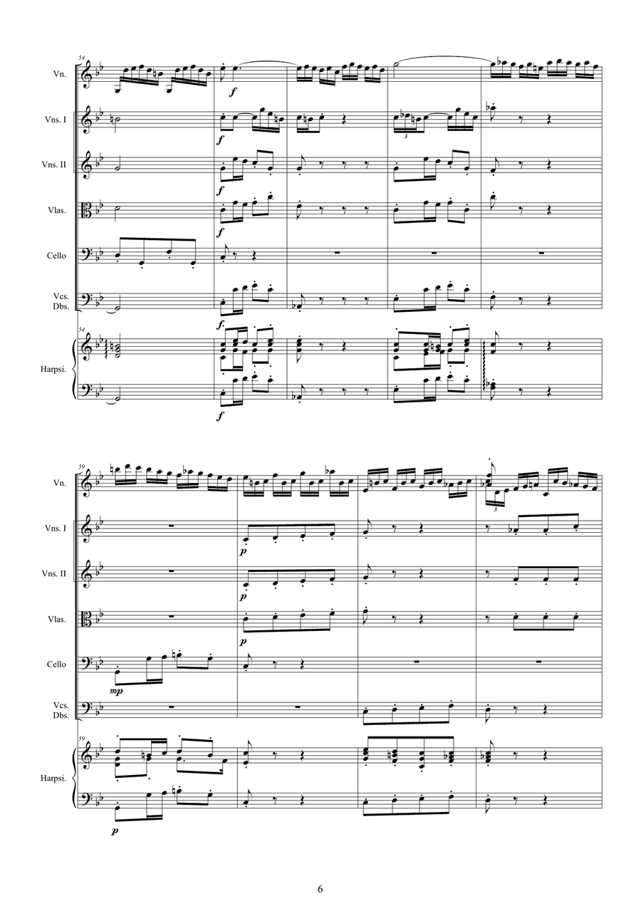 Bach - Violin Concerto in G minor BWV 1056 for Violin, Cello, Strings and Harpsichord Chamber Orchestra scores gallery preview page 6