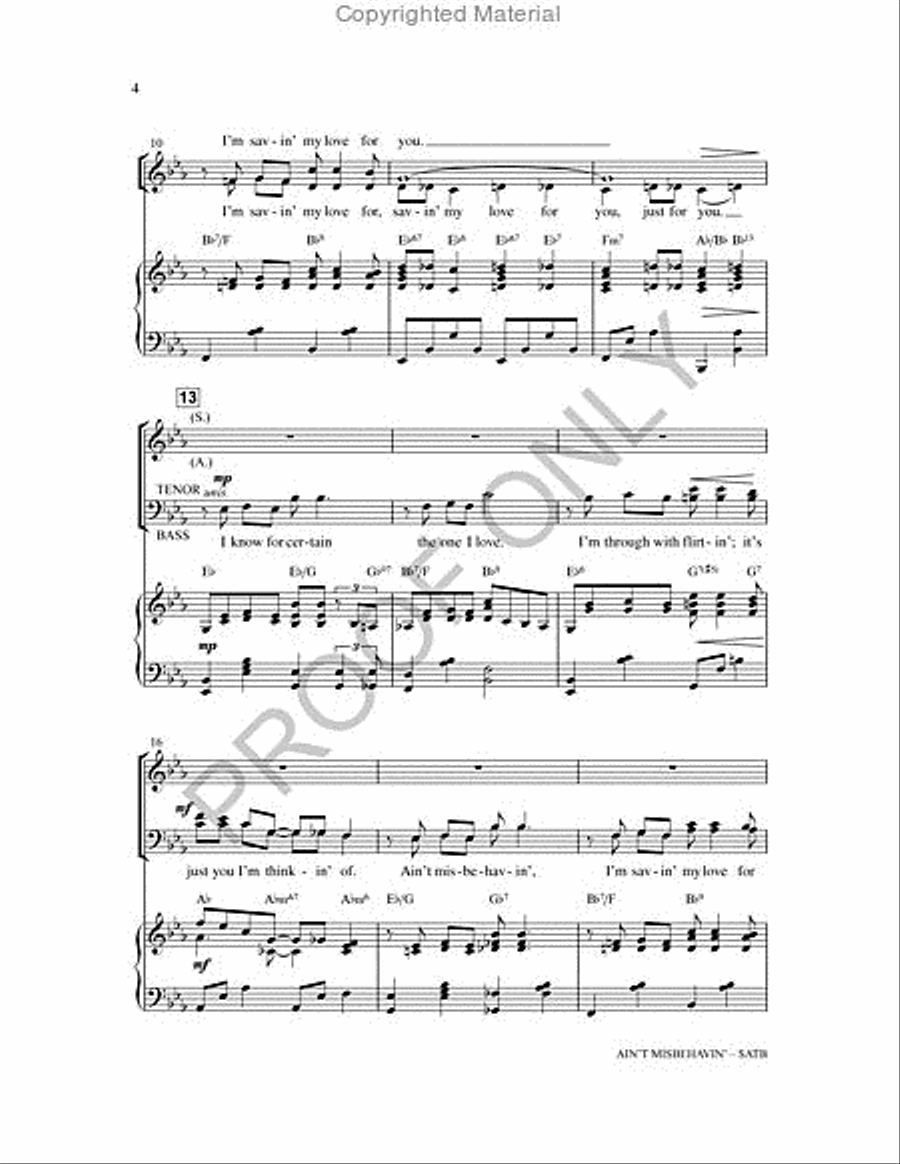 Ain't Misbehavin' 4-Part scores gallery preview page 3