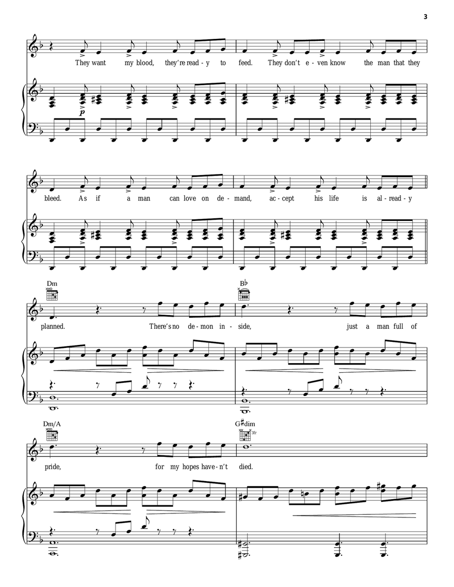 I'm Martin Guerre (from Martin Guerre) Piano, Vocal, Guitar scores gallery preview page 3
