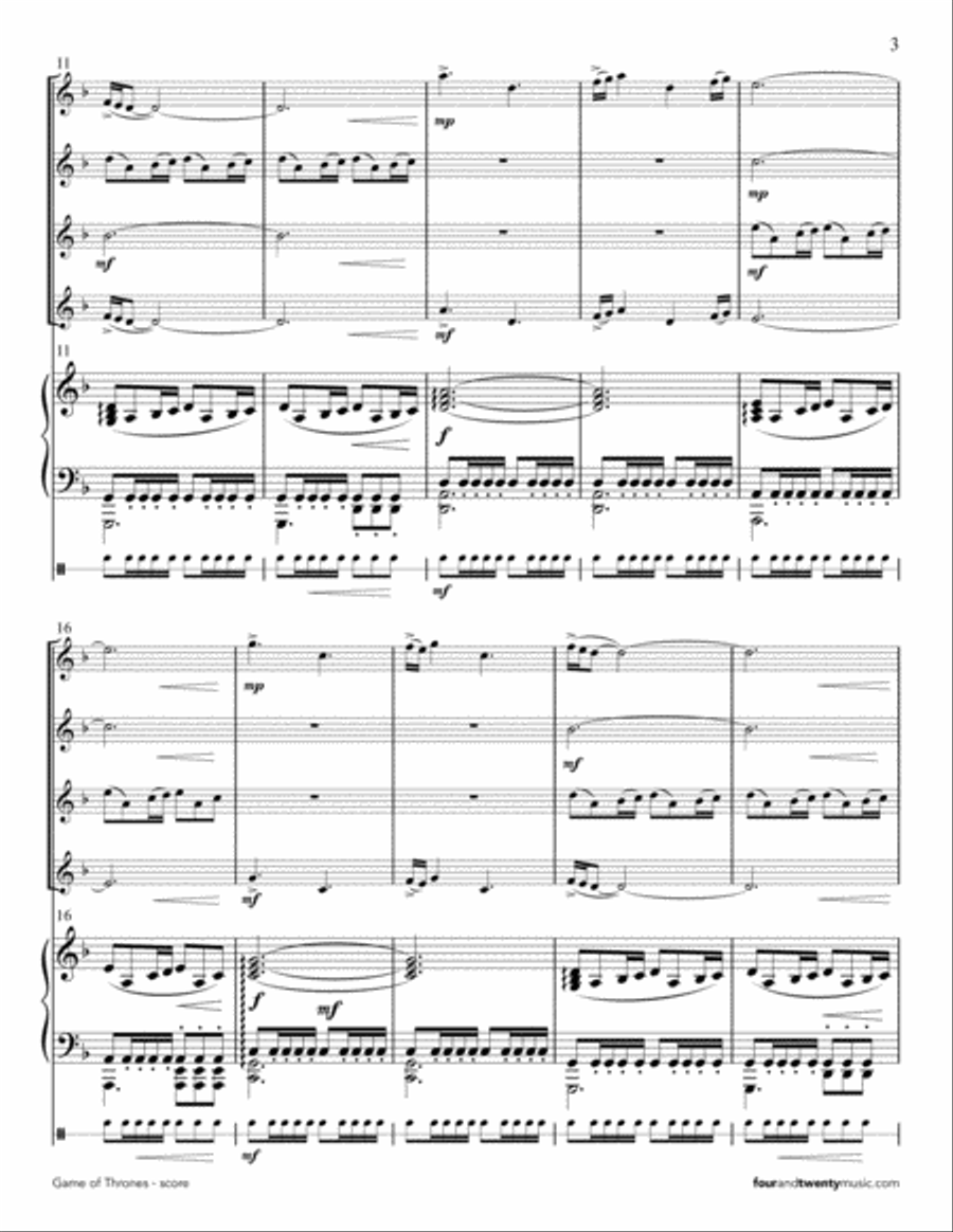Game Of Thrones Small Ensemble scores gallery preview page 3