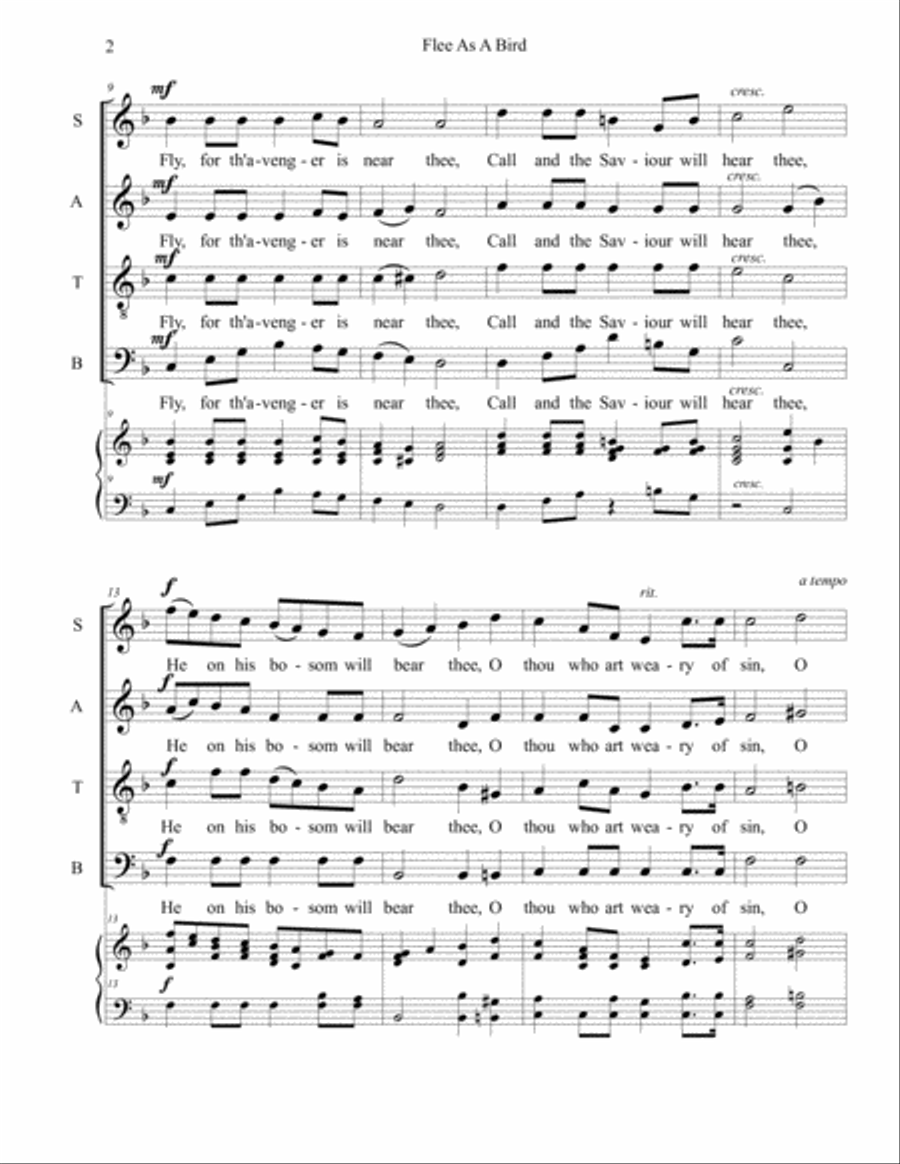Flee As A Bird 4-Part scores gallery preview page 2
