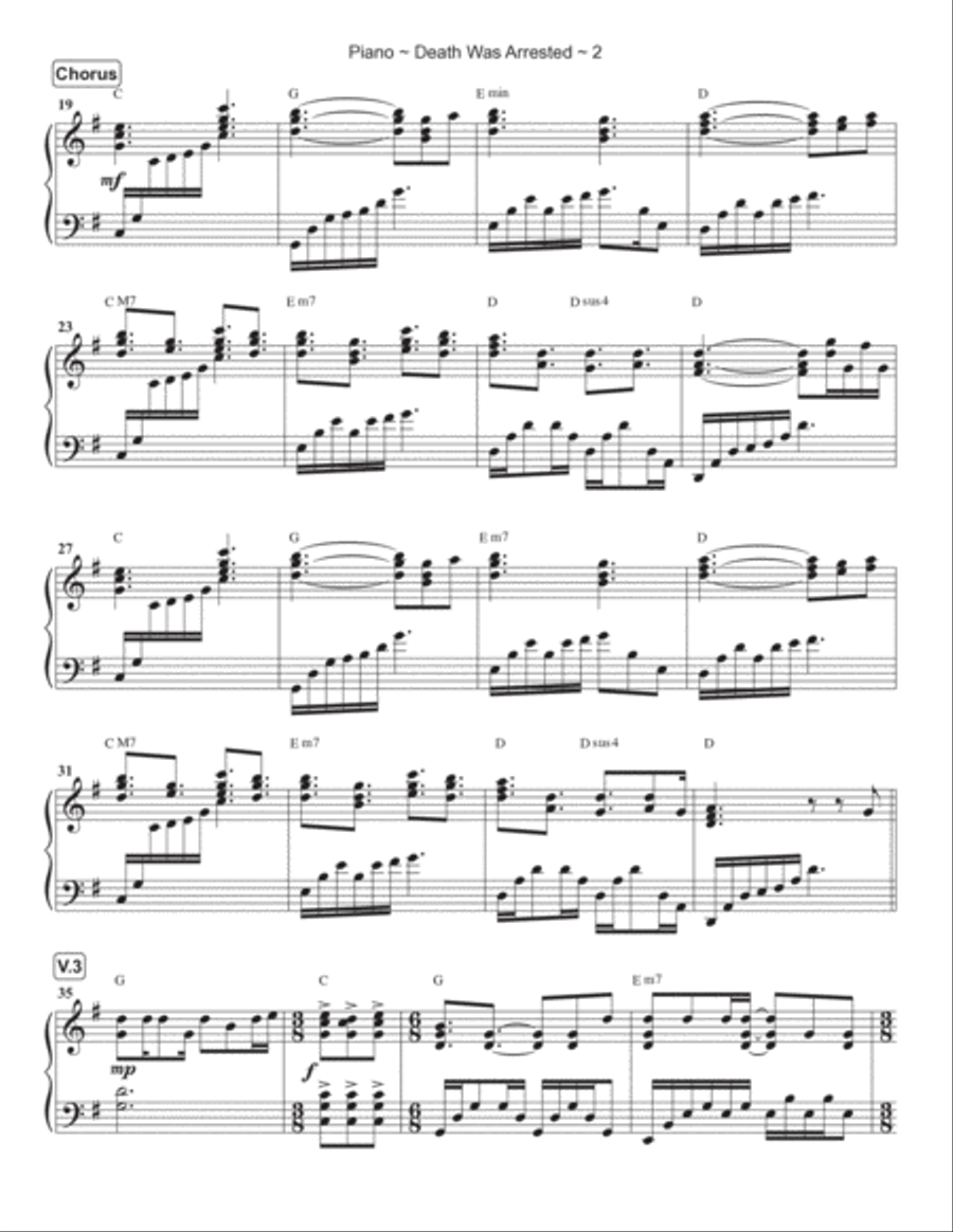 Death Was Arrested Piano Solo scores gallery preview page 3