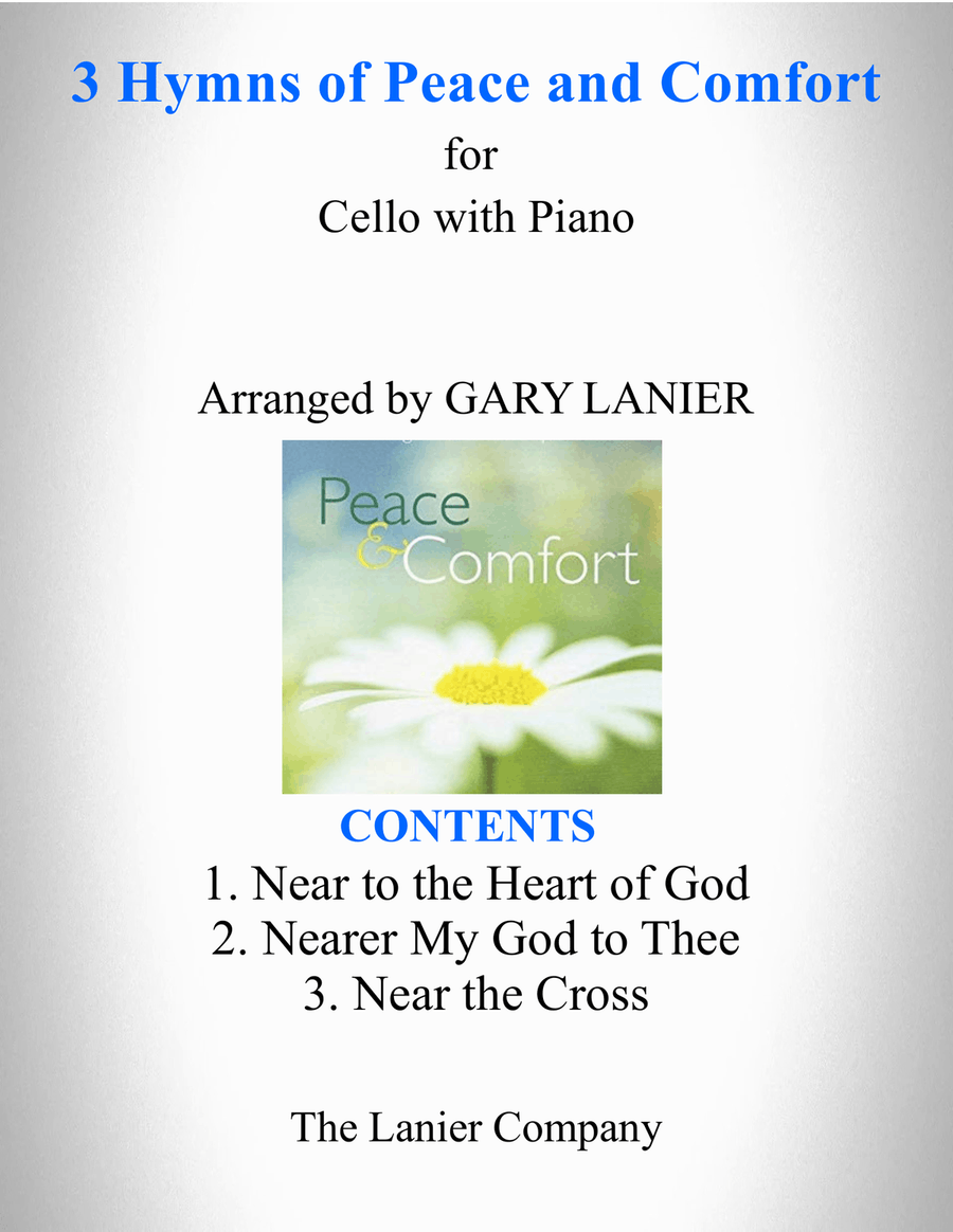 3 HYMNS OF PEACE AND COMFORT (for Cello with Piano - Instrument Part included) Piano scores gallery preview page 1