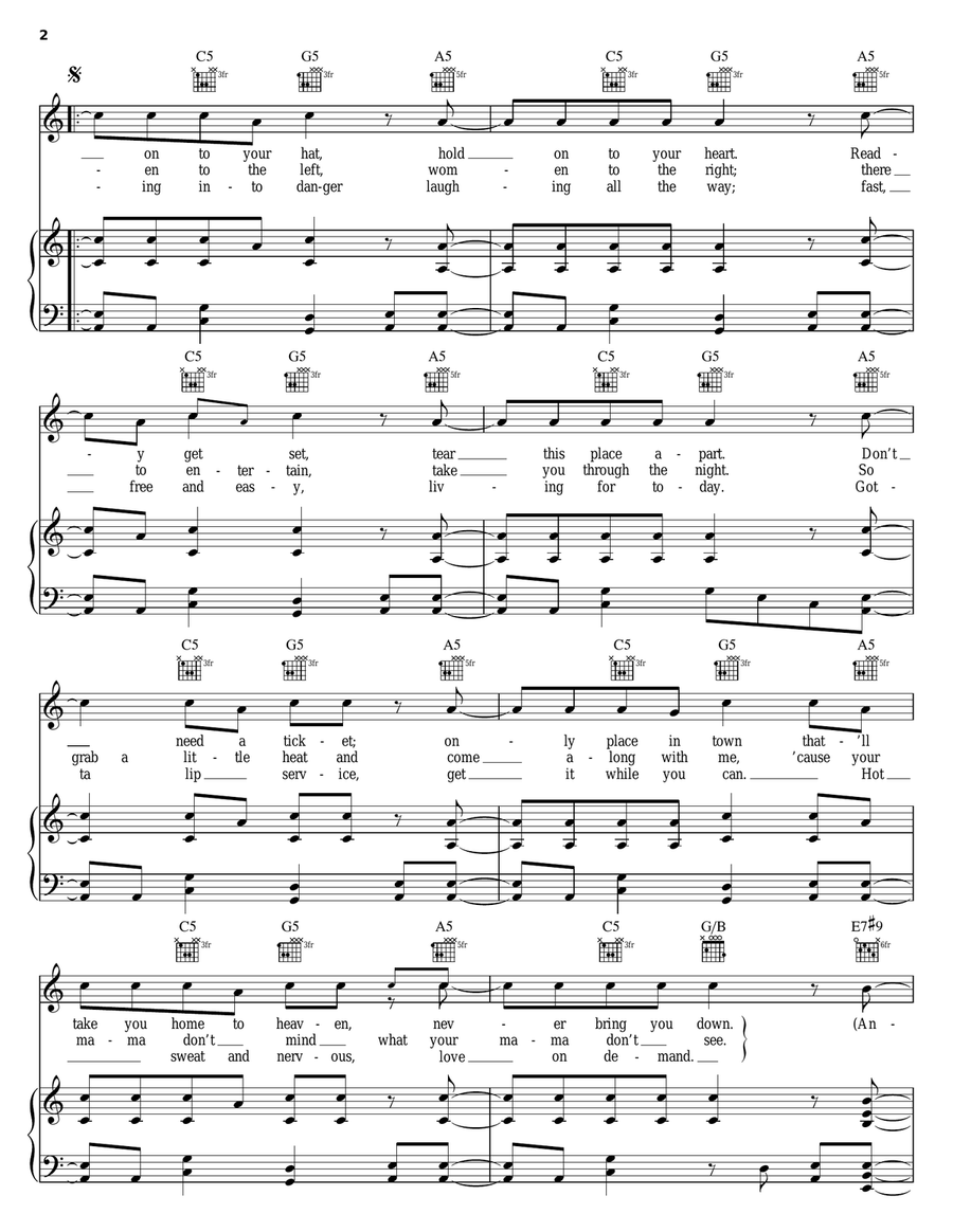 Rock! Rock! (Till You Drop) Piano, Vocal, Guitar scores gallery preview page 2
