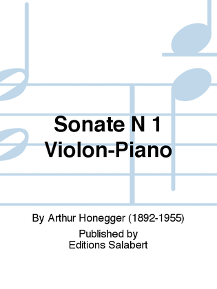 Book cover for Sonate N 1 Violon-Piano