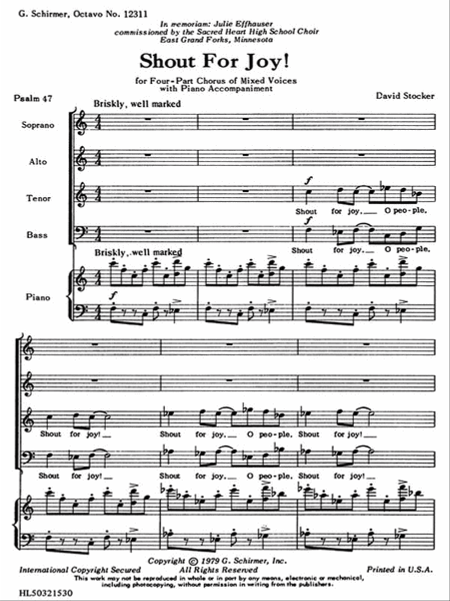 Shout for Joy! Shout for Joy! 4-Part scores gallery preview page 1
