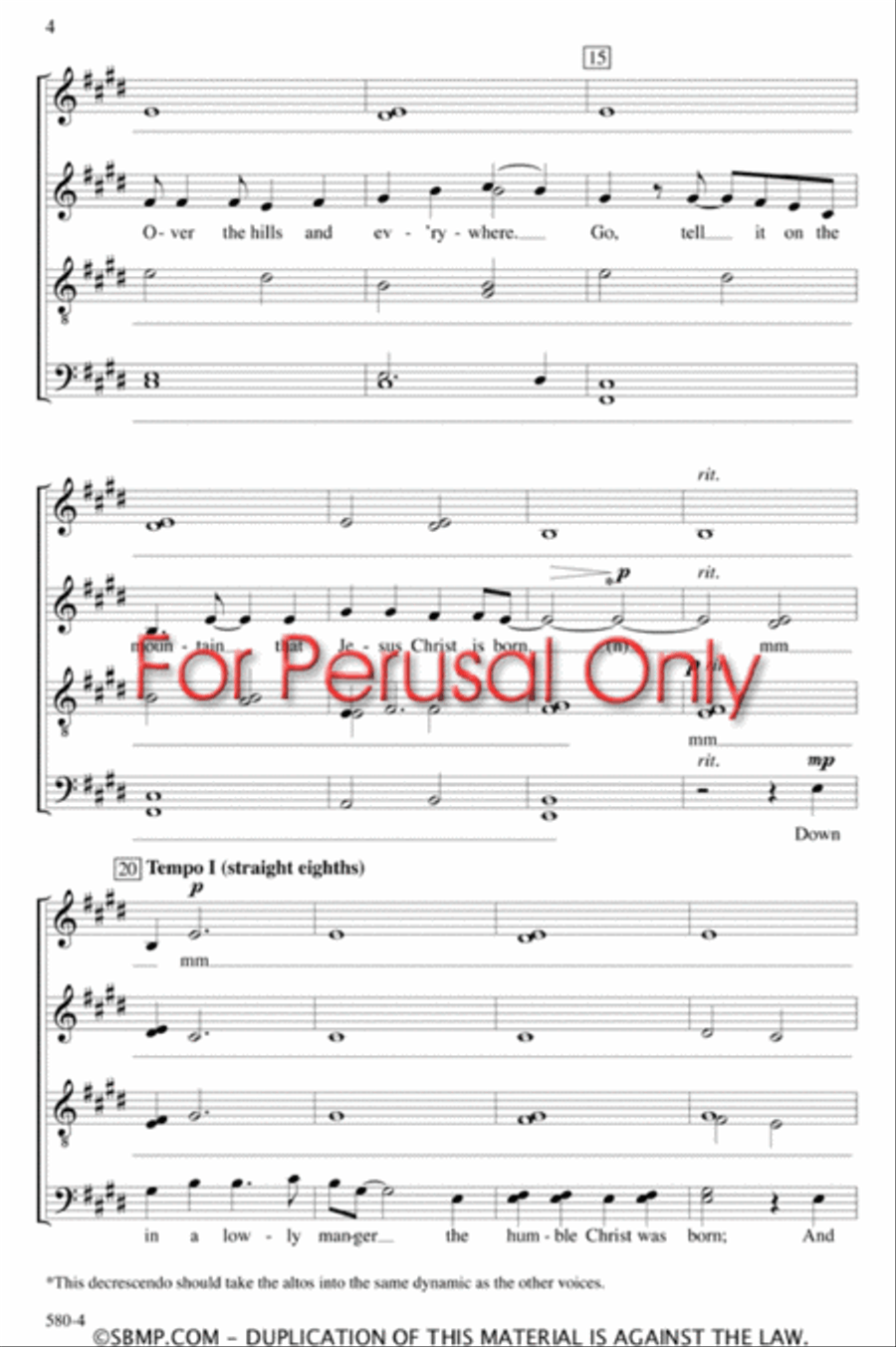 Go, Tell It on the Mountain - SATB divisi Octavo image number null