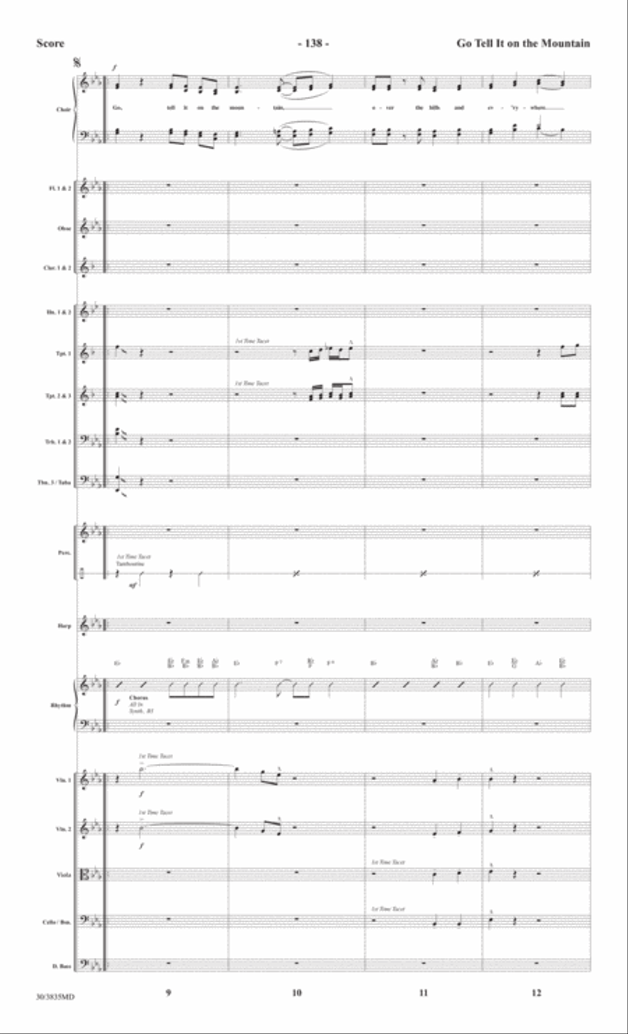 Go Tell It on the Mountain - Orchestral Score and Parts Choir scores gallery preview page 5