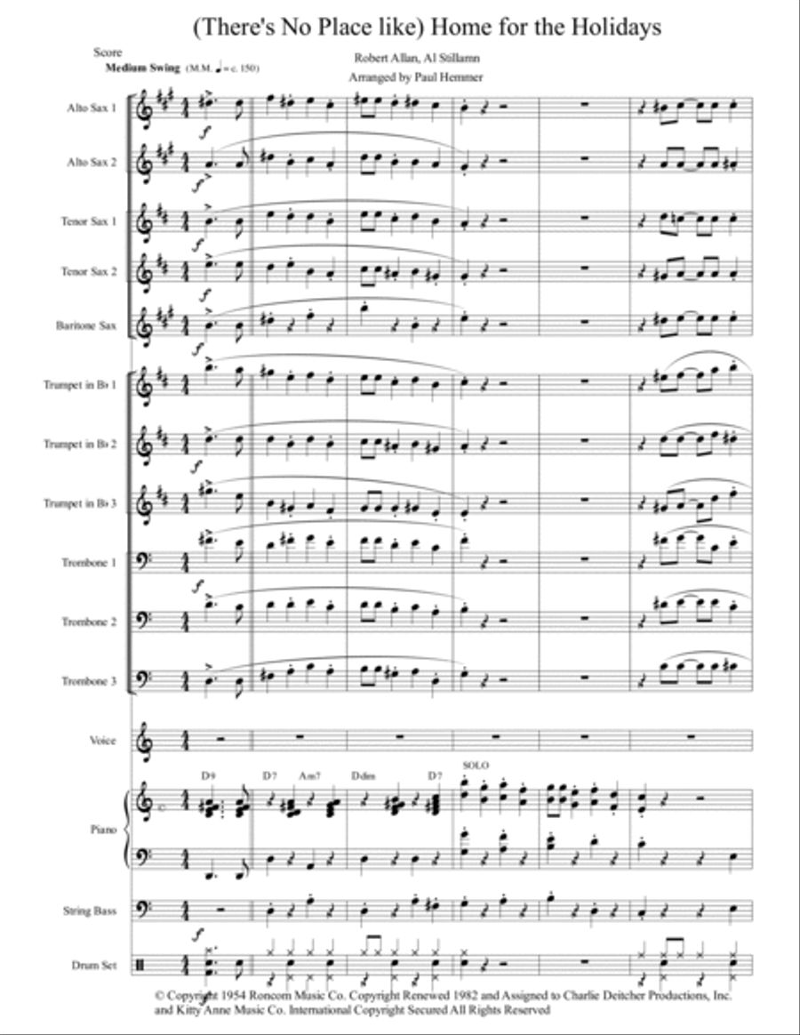 (there's No Place Like) Home For The Holidays Jazz Ensemble scores gallery preview page 2