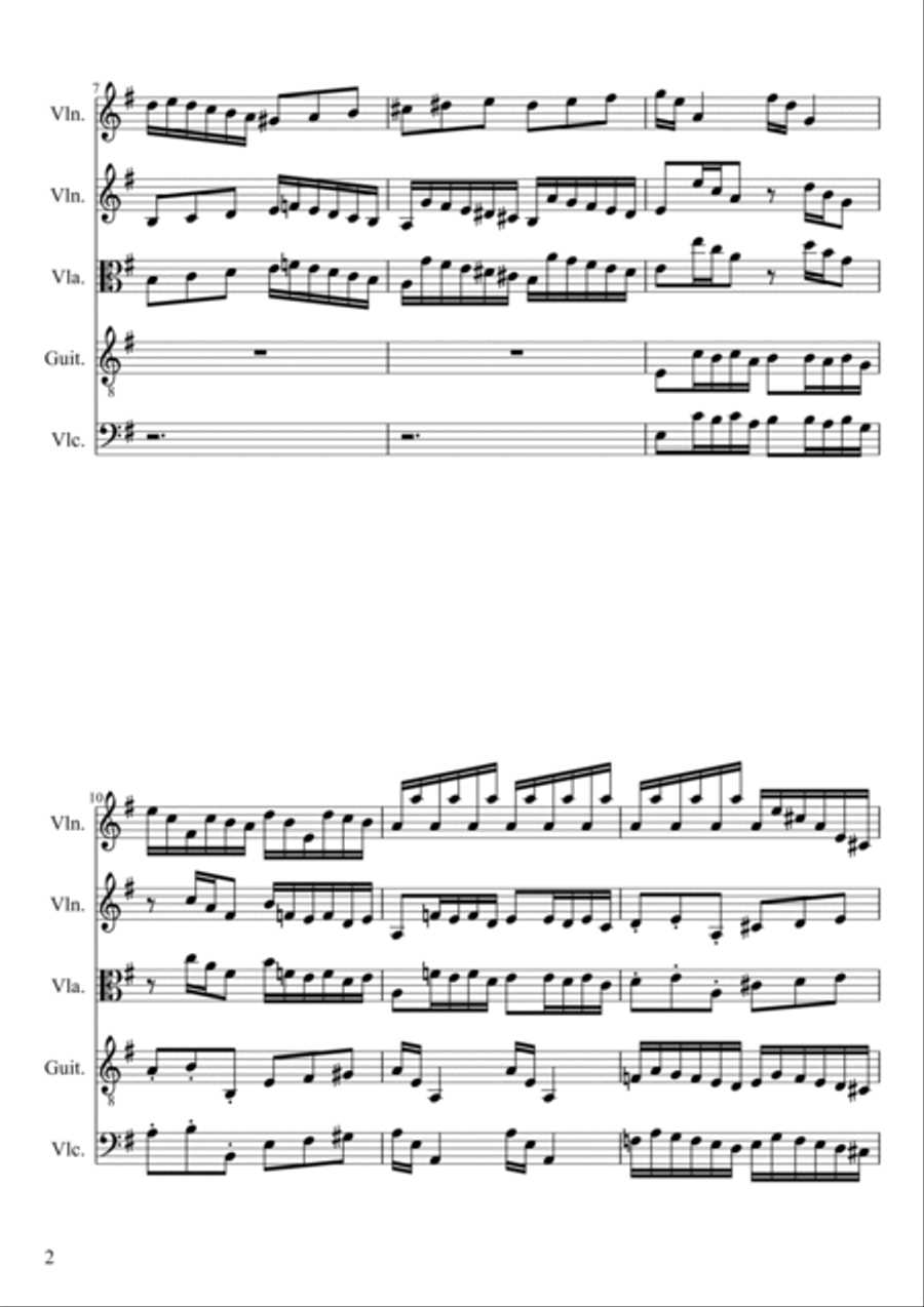 Guitar Trio 3 II mov Allegro Small Ensemble scores gallery preview page 2