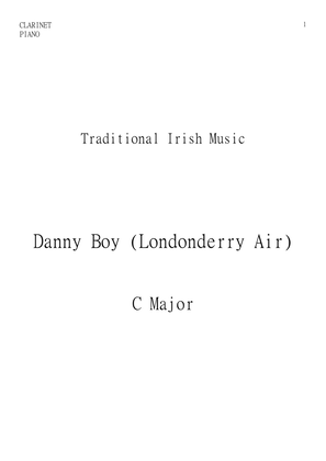 Danny Boy (Londonderry Air) Easy Clarinet and Piano duet in C major.