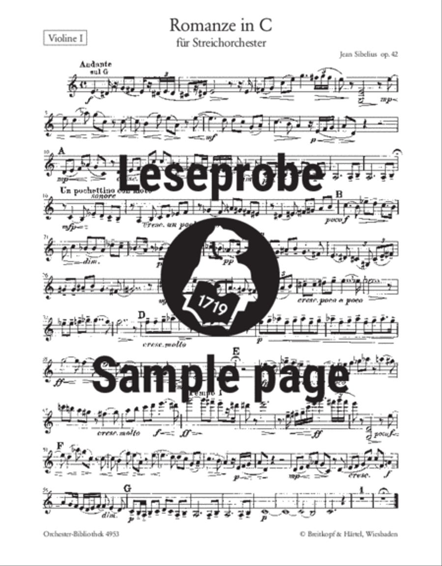 Romance in C major Op. 42 Orchestra scores gallery preview page 2
