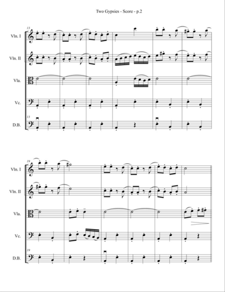 Two Gypsies - String Quartet/Ensemble String Quartet scores gallery preview page 3