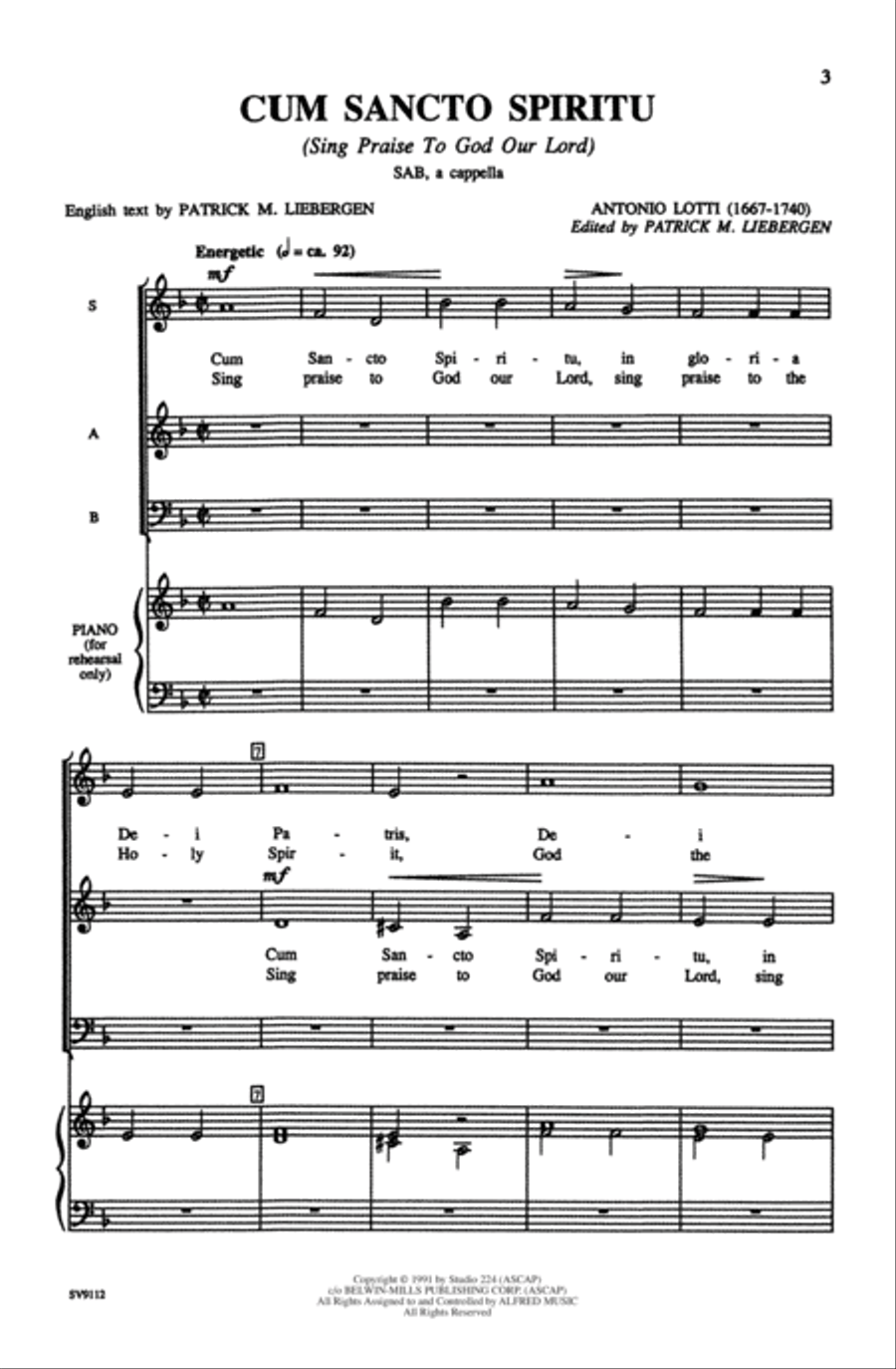 Cum Sancto Spiritu Cum Sancto Spiritu 3-Part scores gallery preview page 2