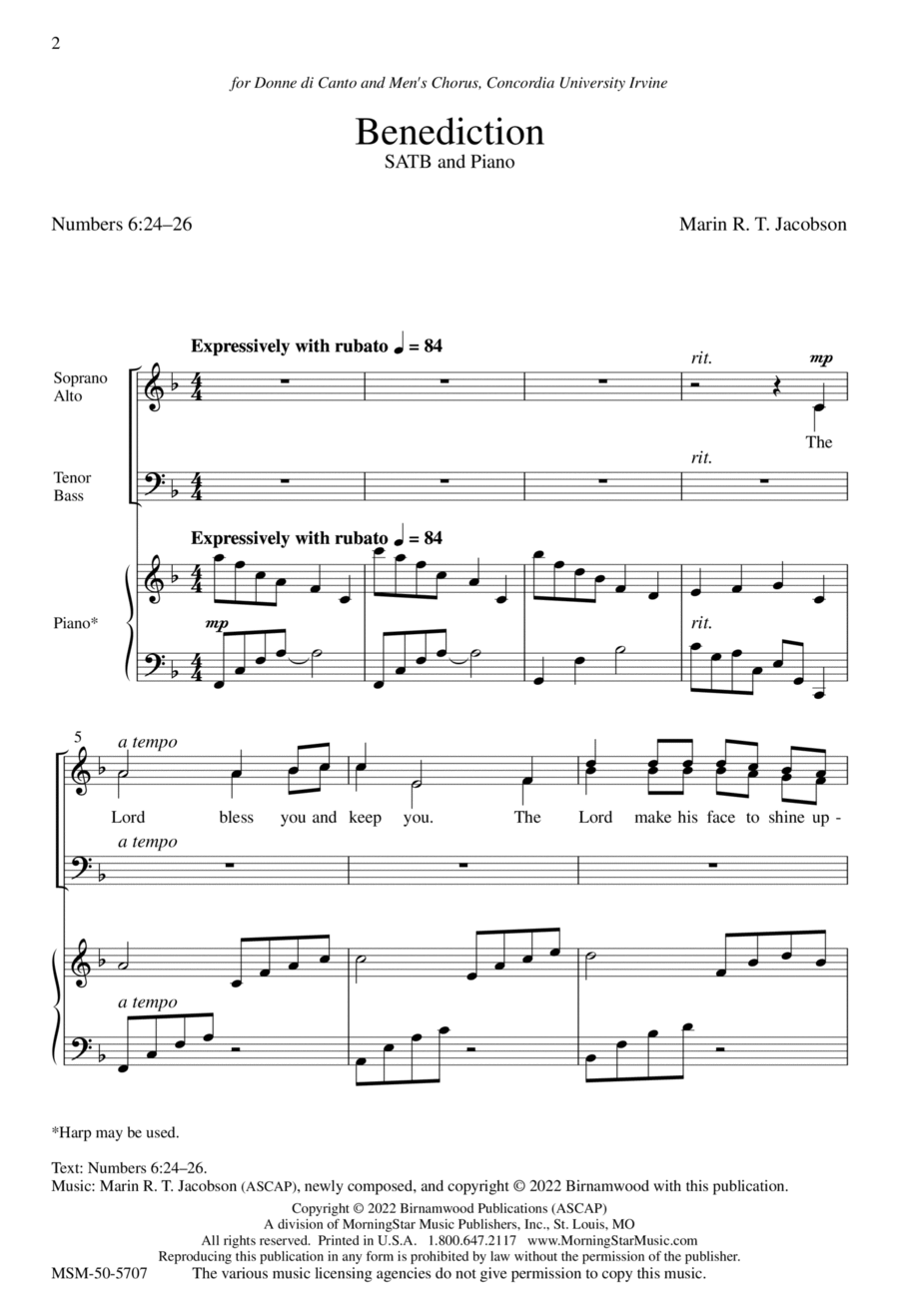 Two Benedictions Two Benedictions 4-Part scores gallery preview page 1