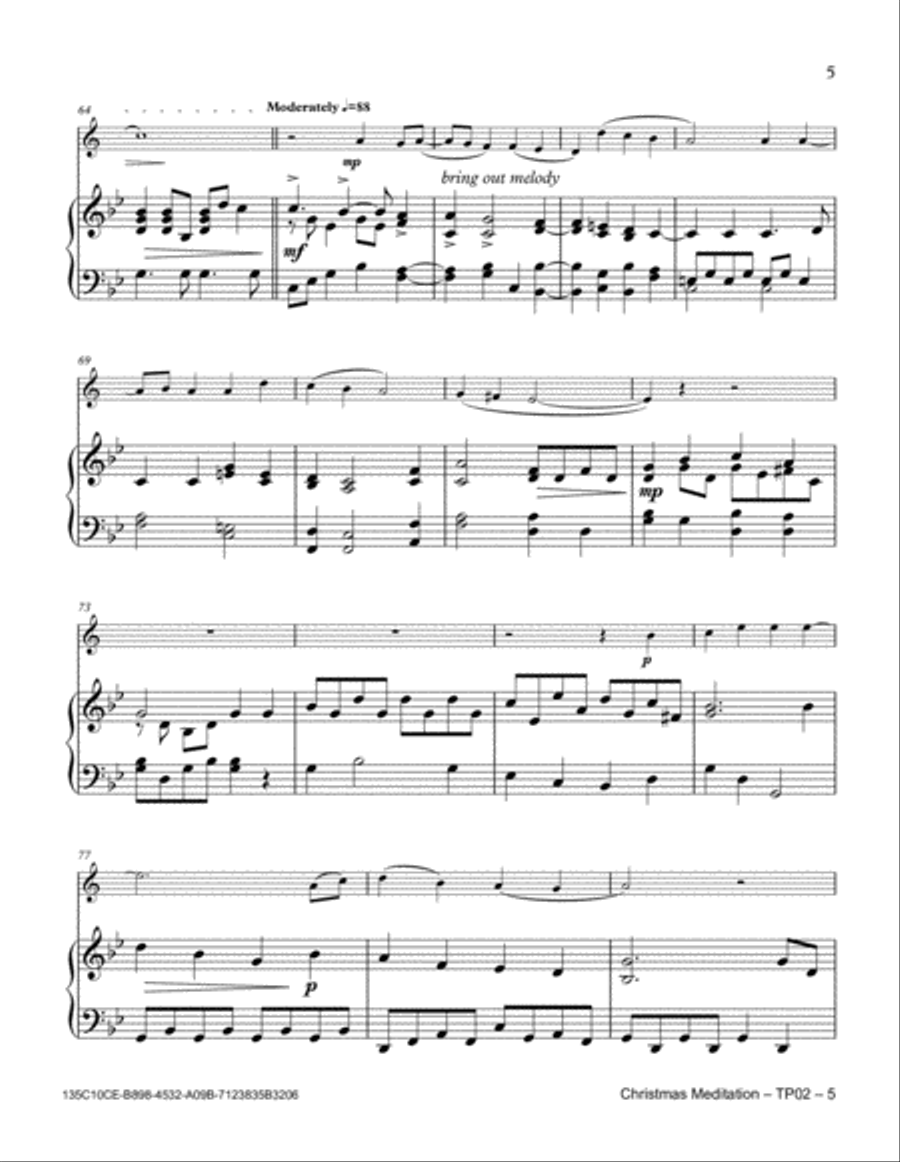 Christmas Meditation Trumpet Solo scores gallery preview page 5