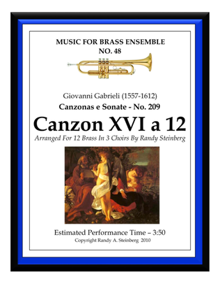 Book cover for Canzon XVI a 12 - No. 209