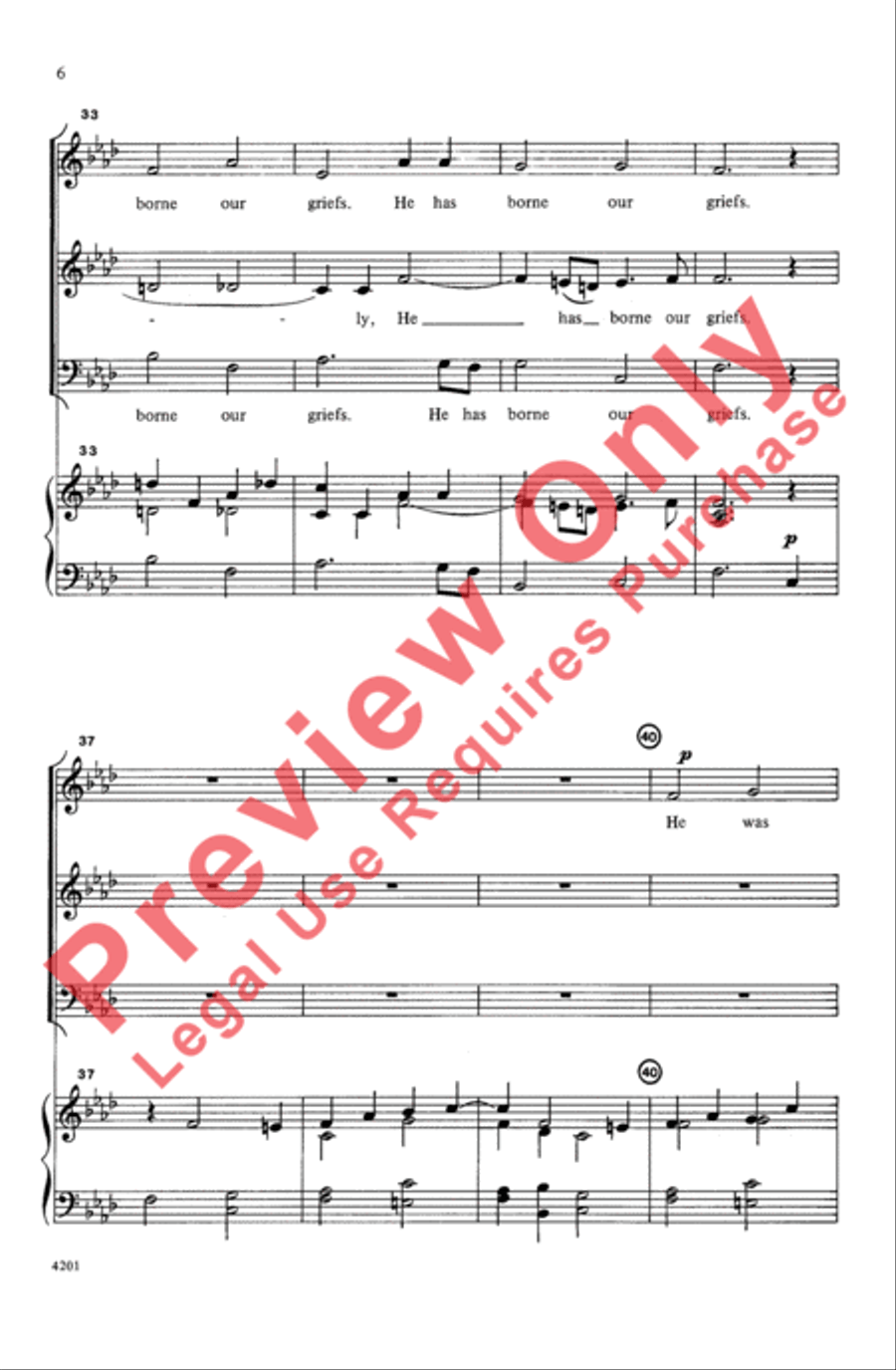 He Was Wounded 3-Part scores gallery preview page 6