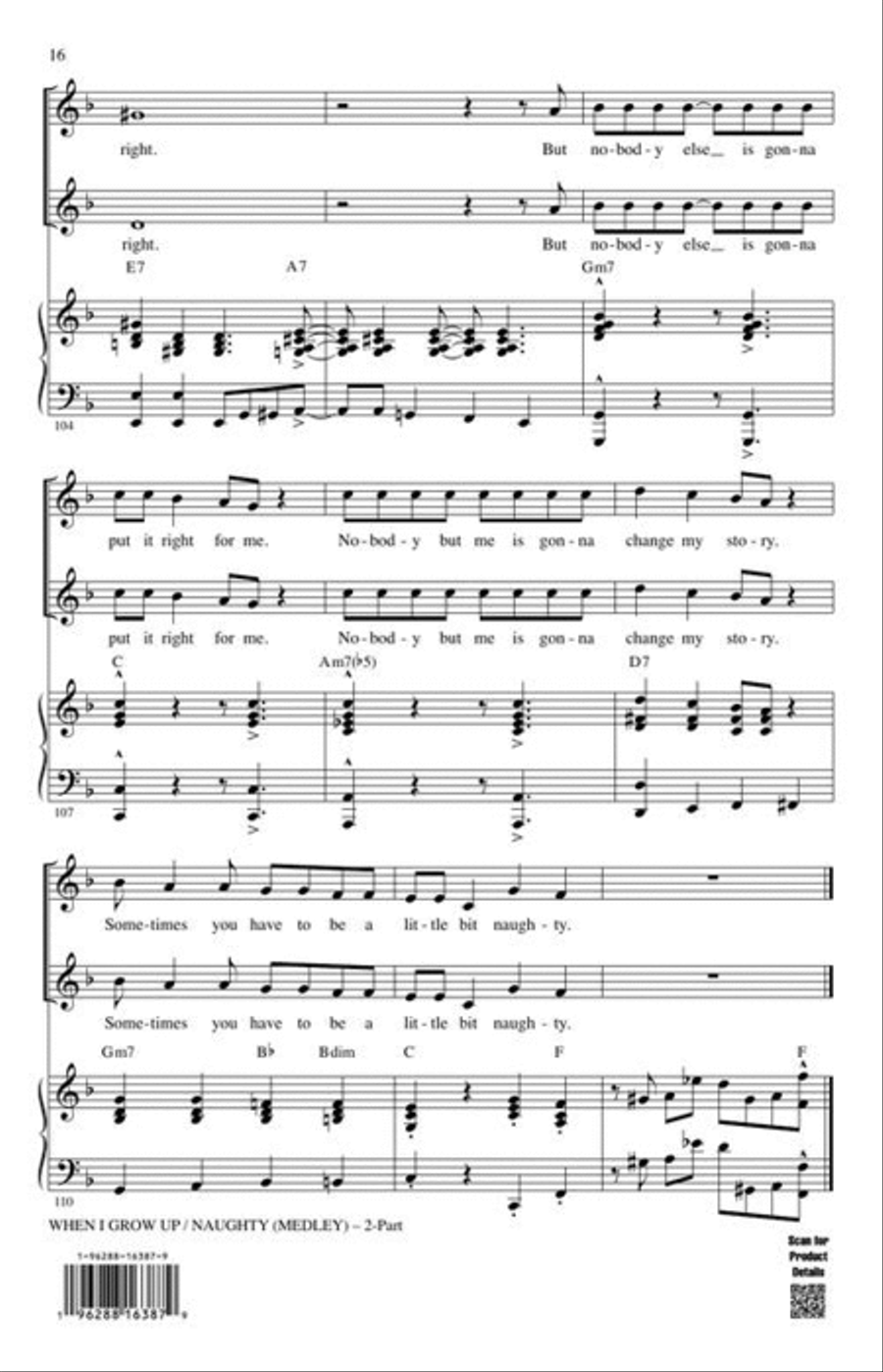 When I Grow Up / Naughty (from “Matilda The Musical”) 2-Part scores gallery preview page 7