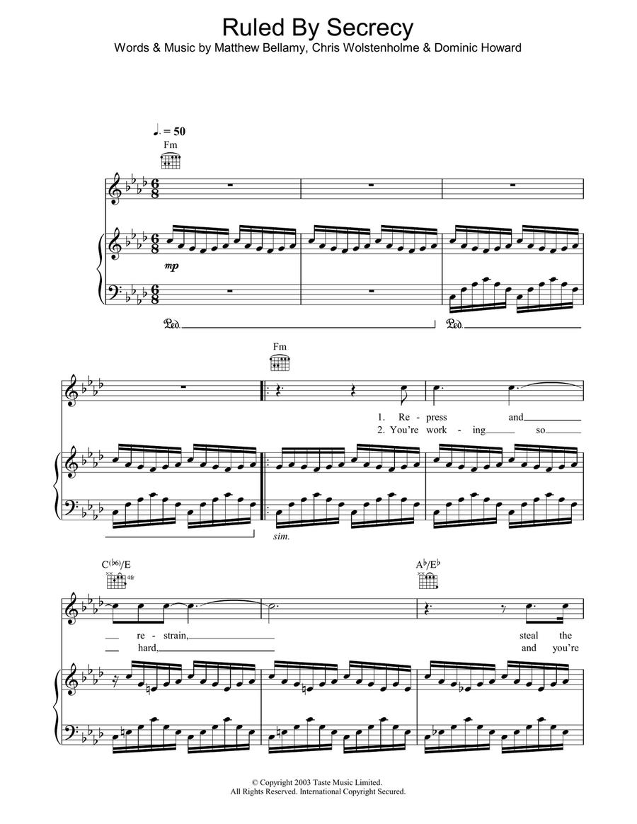 Ruled By Secrecy Acoustic Guitar scores gallery preview page 1