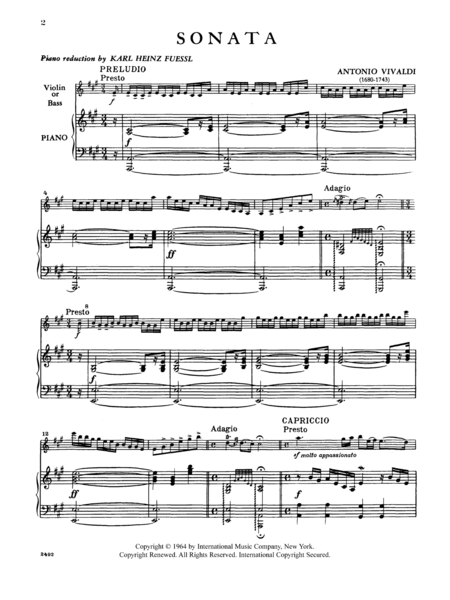 Sonata In A Major Rv 31, Opus 2, No. 2 (Solo Tuning)