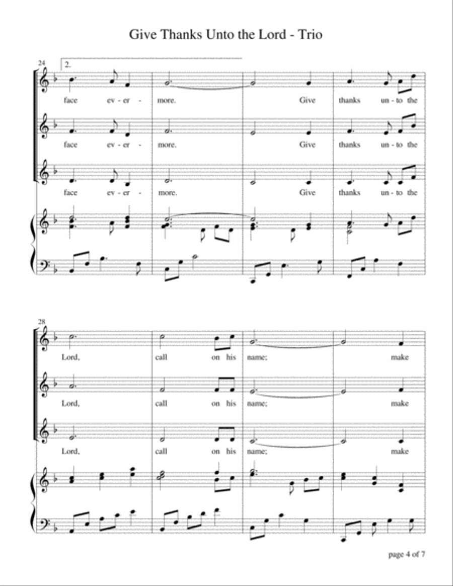 Give Thanks Unto the Lord (for SAA Choir with Piano Accompaniment) SSA scores gallery preview page 5