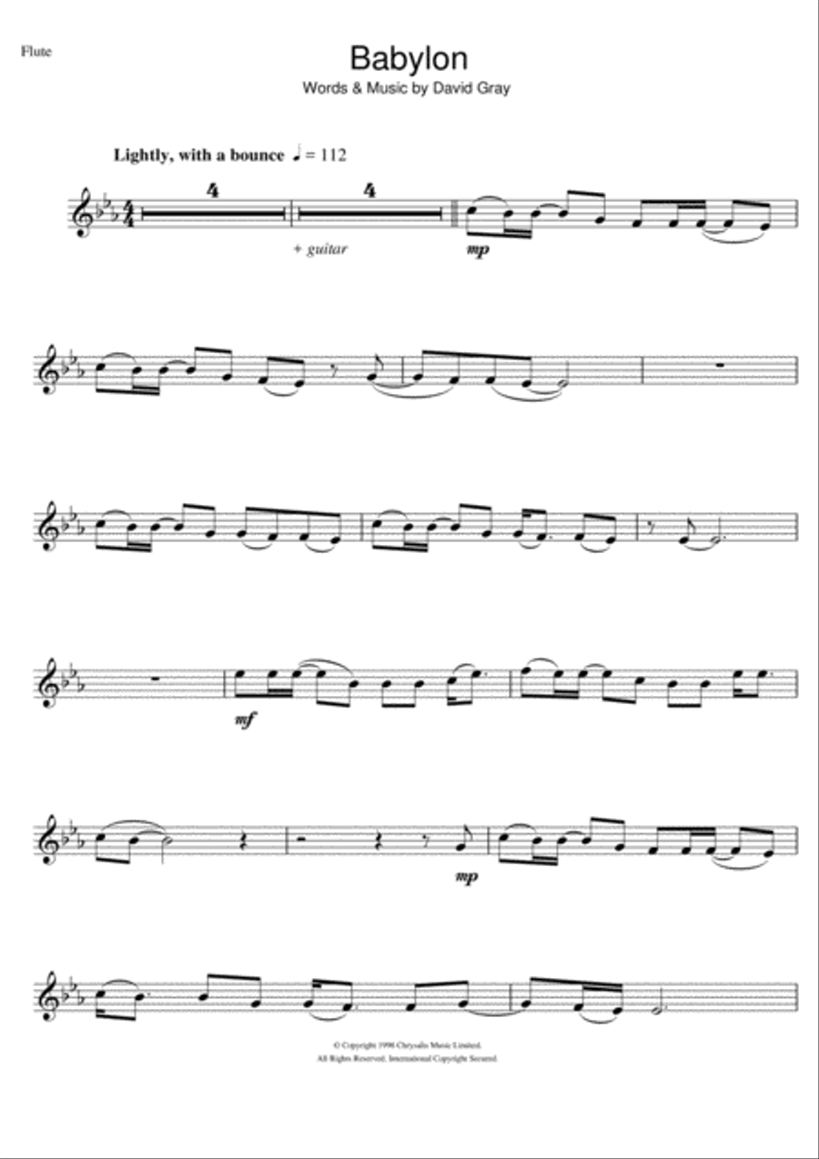 Babylon Flute Solo scores gallery preview page 1