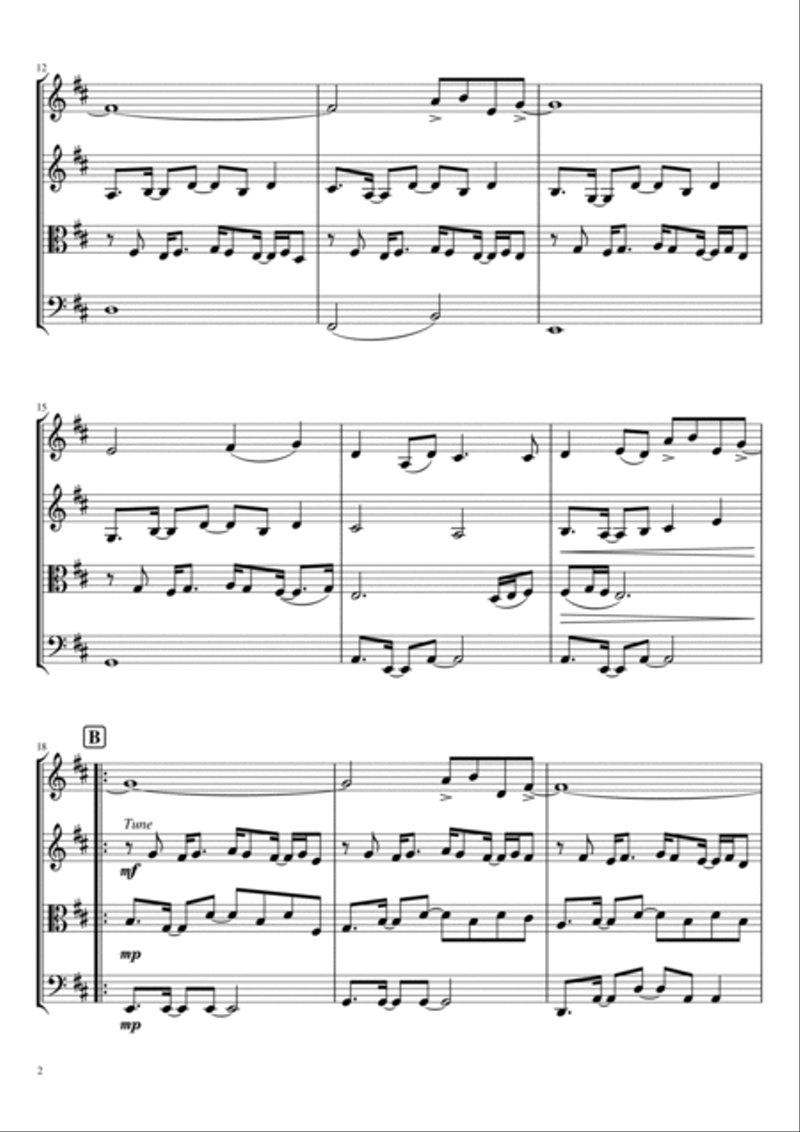 Yo No Se Manana String Quartet scores gallery preview page 2